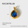 Wholesale Stainless Steel Water Drop Pattern Inlayed 18K Gold Plated Hammered Pendant Jewelry Accessory Charm