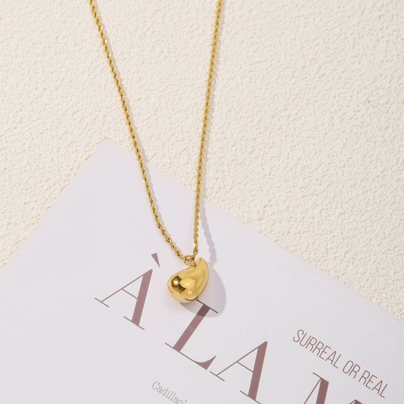Wholesale Stainless Steel Water Drop Pendant Ochain Necklace Electroplated Unisex Simple Nonfading Highend Jewelry