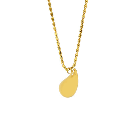 Wholesale Stainless Steel Water Drop Pendant Ochain Necklace Electroplated Unisex Simple Nonfading Highend Jewelry