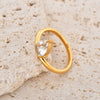 Wholesale Stainless Steel Water Drop Shape Electroplating Women's Ring Minimalist Trendy Accessory