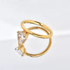 Wholesale Stainless Steel Water Drop Shape Electroplating Women's Ring Minimalist Trendy Accessory