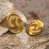 Wholesale Stainless Steel Water Drop Texture Spiral Asymmetric Electroplated Earrings For Women