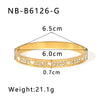 Wholesale Stainless Steel Waterproof Inlaid Zircon White Shell Full Diamond 18K Gold Color Bracelet With 18K Furnace Vacuum Plating