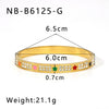 Wholesale Stainless Steel Waterproof Inlaid Zircon White Shell Full Diamond 18K Gold Color Bracelet With 18K Furnace Vacuum Plating