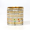 Wholesale Stainless Steel Waterproof Inlaid Zircon White Shell Full Diamond 18K Gold Color Bracelet With 18K Furnace Vacuum Plating