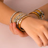Wholesale Stainless Steel Waterproof Inlaid Zircon White Shell Full Diamond 18K Gold Color Bracelet With 18K Furnace Vacuum Plating