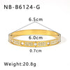 Wholesale Stainless Steel Waterproof Inlaid Zircon White Shell Full Diamond 18K Gold Color Bracelet With 18K Furnace Vacuum Plating