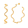 Wholesale Stainless Steel Wave Cshaped Fashion Earrings