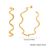 Wholesale Stainless Steel Wave Cshaped Fashion Earrings