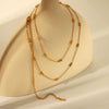 Wholesale Stainless Steel Wave Pattern Multi Layer Bead Waist Chain And Necklace With Electroplating For Women Simple Style