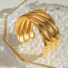 Wholesale Stainless Steel Wavy Open Bracelet With 18K Gold Electroplating Simple Original Design
