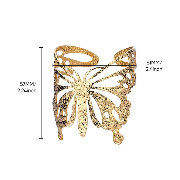 Wholesale Stainless Steel Wide Open Bracelet With Hiphop Style 18K Gold Plated