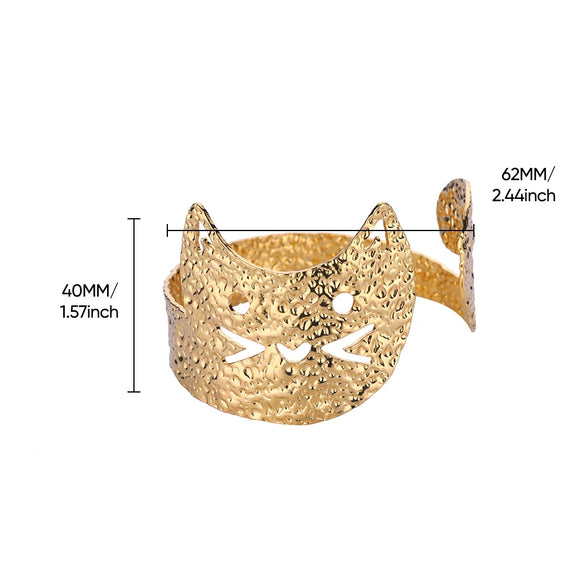 Wholesale Stainless Steel Wide Open Bracelet With Hiphop Style 18K Gold Plated