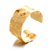 Wholesale Stainless Steel Wide Open Bracelet With Hiphop Style 18K Gold Plated