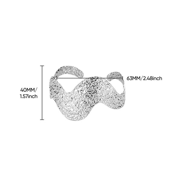 Wholesale Stainless Steel Wide Open Bracelet With Hiphop Style 18K Gold Plated