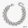 Wholesale Stainless Steel Wide Surface Bracelet With Geometric Pattern In Simple Style Pvd Vacuum Furnace Electroplated For Women