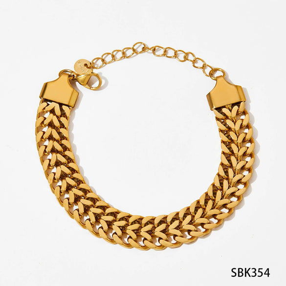 Wholesale Stainless Steel Wide Surface Bracelet With Geometric Pattern In Simple Style Pvd Vacuum Furnace Electroplated For Women