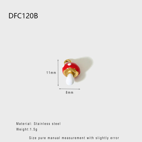 Wholesale Stainless Steel Women's Accessories With Mushroom Giraffe Pattern And Dripping Oil Treatment Necklaces Bracelets Earrings And Charms