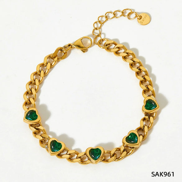 Wholesale Stainless Steel Women's Bracelet Set With Exaggerated Design Sense Wheat Chain Stitching Rhombus Pattern And Electroplating