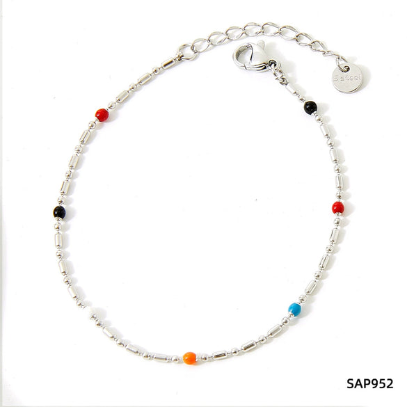 Wholesale Stainless Steel Women's Bracelet Set With Exaggerated Design Sense Wheat Chain Stitching Rhombus Pattern And Electroplating