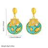 Wholesale Stainless Steel Women's Cartoon Geometric Dripping Oil Ocean Wind Pendant Earrings With Scallop Starfish Shell