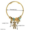 Wholesale Stainless Steel Women's Cartoon Style Bracelet Set With Diamonds And Bear Letter Pendant