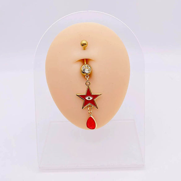 Wholesale Stainless Steel Women's Christmas Navel Ring With Santa Claus Snowflake Elk Pendant Electroplated