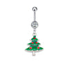 Wholesale Stainless Steel Women's Christmas Navel Ring With Santa Claus Snowflake Elk Pendant Electroplated