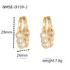 Wholesale Stainless Steel Women's Earrings Fashionable Light Luxury Geometric 18K Vacuum Goldplated With Diamond Embedded