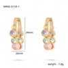 Wholesale Stainless Steel Women's Earrings Fashionable Light Luxury Geometric 18K Vacuum Goldplated With Diamond Embedded