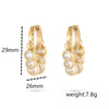 Wholesale Stainless Steel Women's Earrings Fashionable Light Luxury Geometric 18K Vacuum Goldplated With Diamond Embedded