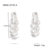 Wholesale Stainless Steel Women's Earrings Fashionable Light Luxury Geometric 18K Vacuum Goldplated With Diamond Embedded
