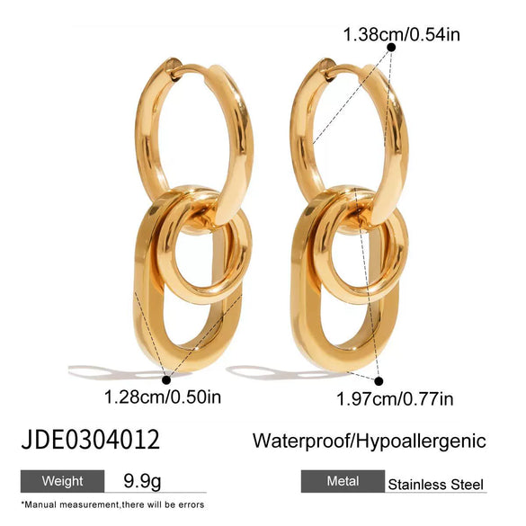 Wholesale Stainless Steel Women's Earrings Geometric Design Electroplated