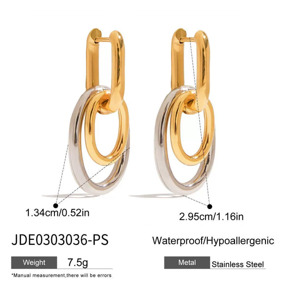Wholesale Stainless Steel Women's Earrings Geometric Design Electroplated