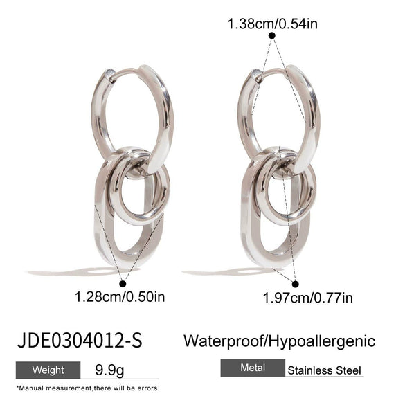 Wholesale Stainless Steel Women's Earrings Geometric Design Electroplated