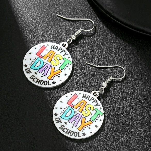Wholesale Stainless Steel Women's Earrings Geometric Drop Shape Electroplating Letter Style