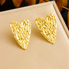 Wholesale Stainless Steel Women's Earrings Gold Plated Love Tassel With Heart Drop Geometric Pattern