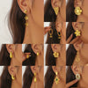 Wholesale Stainless Steel Women's Earrings Gold Plated Love Tassel With Heart Drop Geometric Pattern