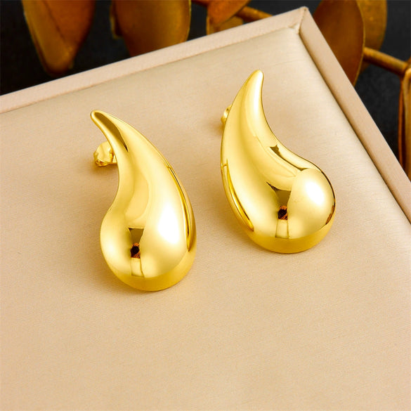 Wholesale Stainless Steel Women's Earrings Gold Plated Love Tassel With Heart Drop Geometric Pattern