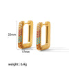 Wholesale Stainless Steel Women's Earrings Inlaid With White Stones Geometric Ushape Highend Niche Electroplated And Haoshi Inlaid