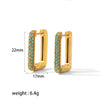 Wholesale Stainless Steel Women's Earrings Inlaid With White Stones Geometric Ushape Highend Niche Electroplated And Haoshi Inlaid