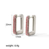 Wholesale Stainless Steel Women's Earrings Inlaid With White Stones Geometric Ushape Highend Niche Electroplated And Haoshi Inlaid