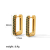 Wholesale Stainless Steel Women's Earrings Inlaid With White Stones Geometric Ushape Highend Niche Electroplated And Haoshi Inlaid