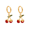 Wholesale Stainless Steel Women's Earrings With Fruit Food Style Geometric Shape And Electroplating
