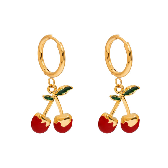 Wholesale Stainless Steel Women's Earrings With Fruit Food Style Geometric Shape And Electroplating