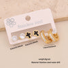 Wholesale Stainless Steel Women's Fashion Earrings With Geometric Square Heart Flower And Drop Shapes Set With Diamonds