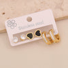 Wholesale Stainless Steel Women's Fashion Earrings With Geometric Square Heart Flower And Drop Shapes Set With Diamonds