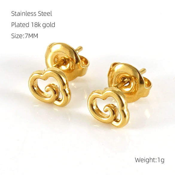 Wholesale Stainless Steel Women's Fashion Earrings With Heart Pattern And Electroplating Treatment