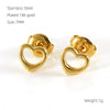 Wholesale Stainless Steel Women's Fashion Earrings With Heart Pattern And Electroplating Treatment