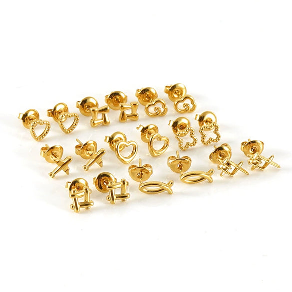 Wholesale Stainless Steel Women's Fashion Earrings With Heart Pattern And Electroplating Treatment